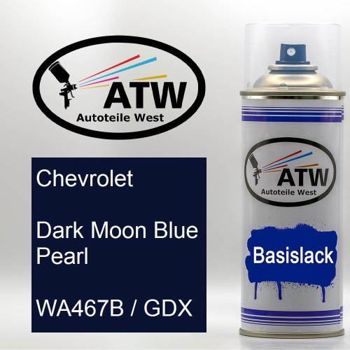 Chevrolet, Dark Moon Blue Pearl, WA467B / GDX: 400ml Sprühdose, von ATW Autoteile West.